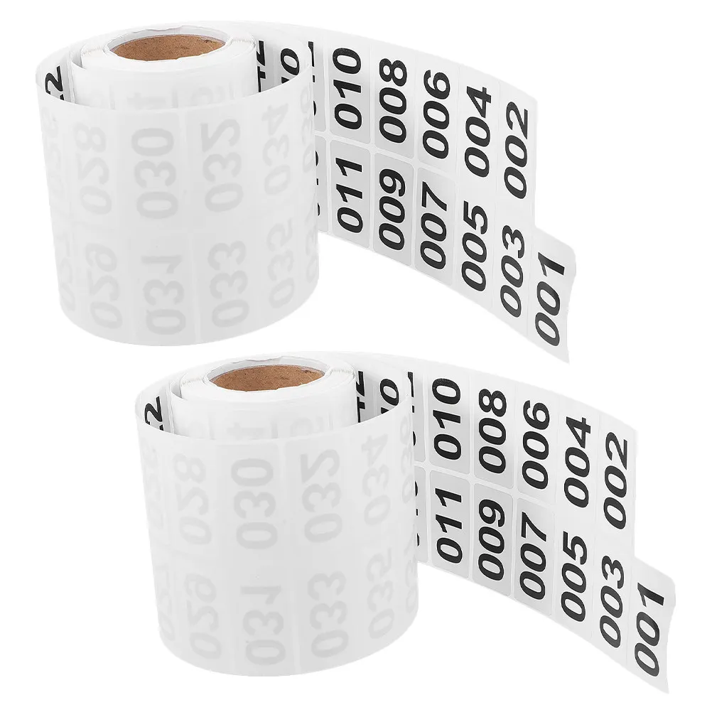 

2 Rolls Consecutive Number Labels Number Stickers Self-Adhesive Inventory Label Sticker for Warehouse Inventory