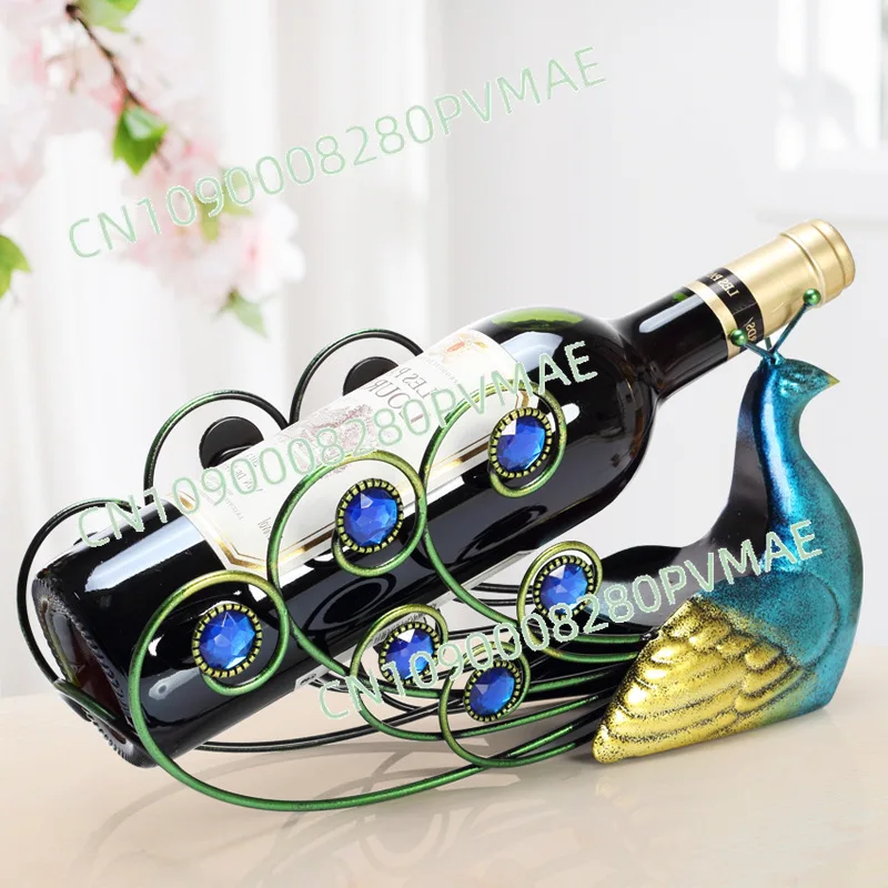 

Retro Painted Wrought Iron Wine Rack - Home Wine Cabinet Ornament Decorative Wine Bottle Holder