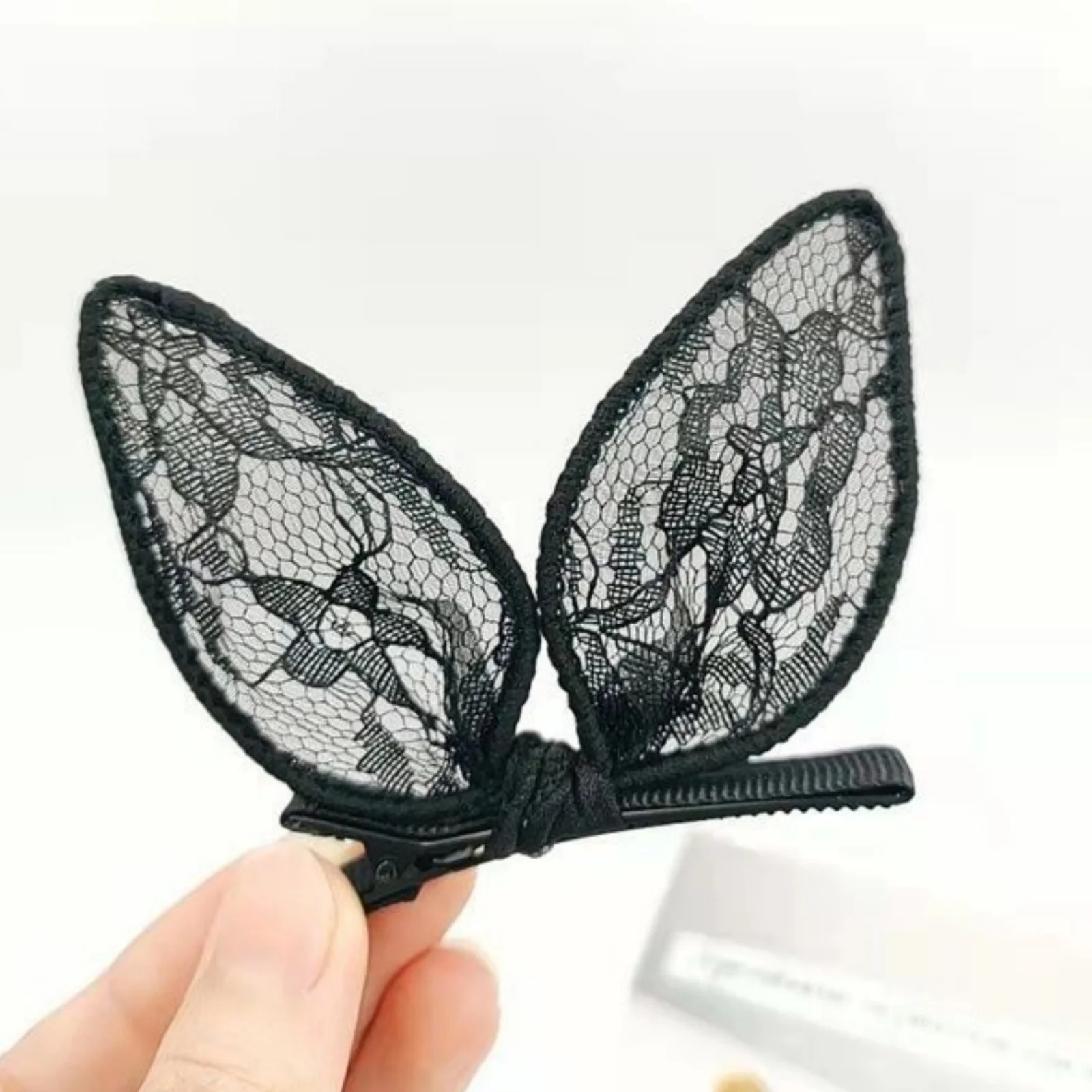 2PCS schwarze Hasenohren gebrochene Haarspange Mode Pony Seite Entenschnabel Clip Kopfschmuck Hunderte von Band ein Wort Clip Haarkarte – Detail 7