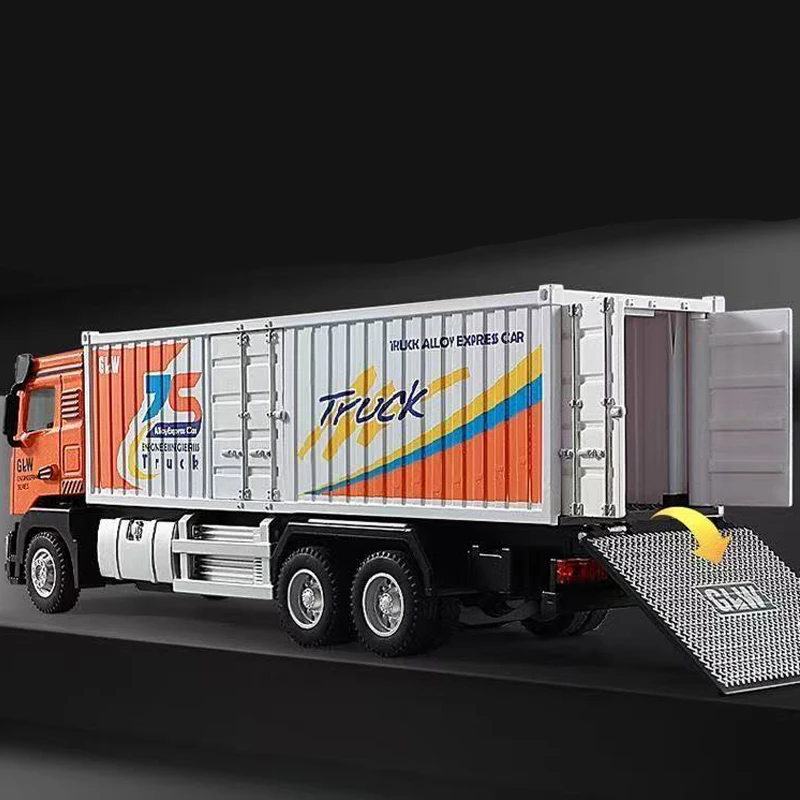 1:40 4Styles Orange Pullback City Transport Truck Urban operation vehicle Cargo Car Alloy Educational Toys for Children Gifts