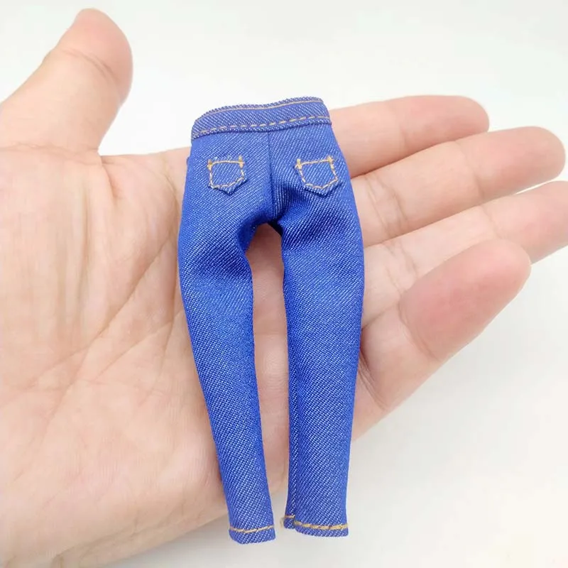 1/12 Scale Blue Ripped Jeans Denim Pants Clothes Model for 6in SHF Action Figure Doll Toys