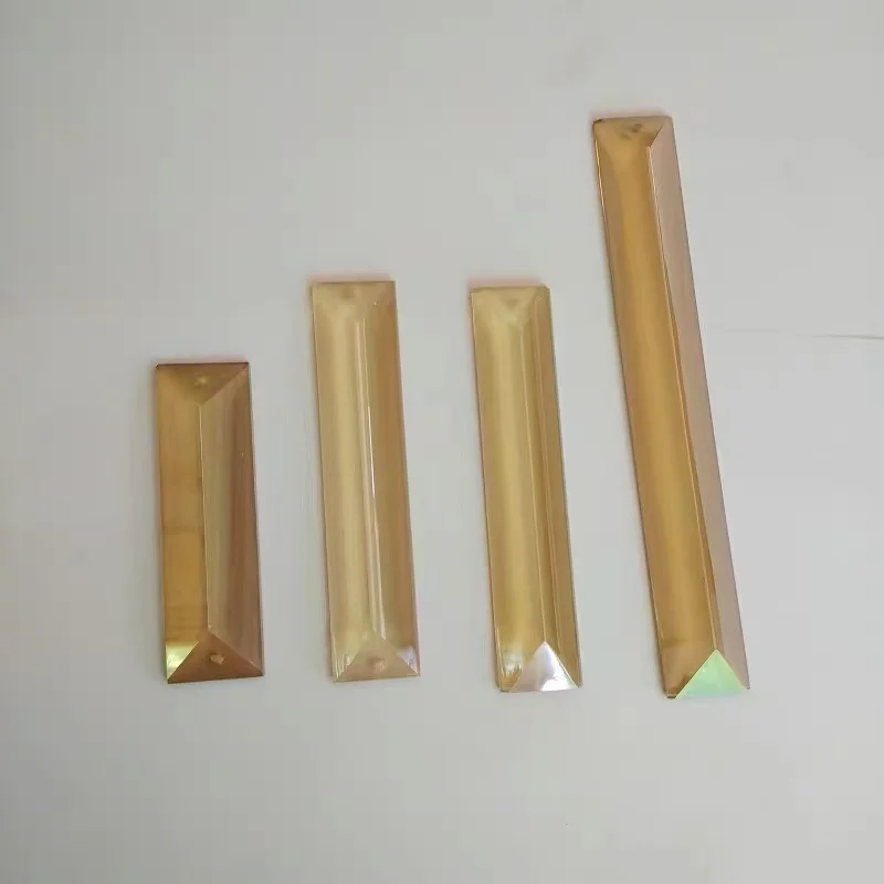 

Lighting Accessories Amber Triangle Pendant DIY Pearl Curtain Crystal Door Curtain Partition Crystal Lamp Glass Strip