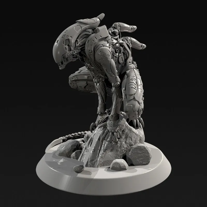 Modèle de figurine en résine Alien mécanique Alien de 55 mm, 75 mm, 90 mm, modèle miniature GK, imprimé en 3D, modèle blanc, jouet non assemblé, non peint, kit