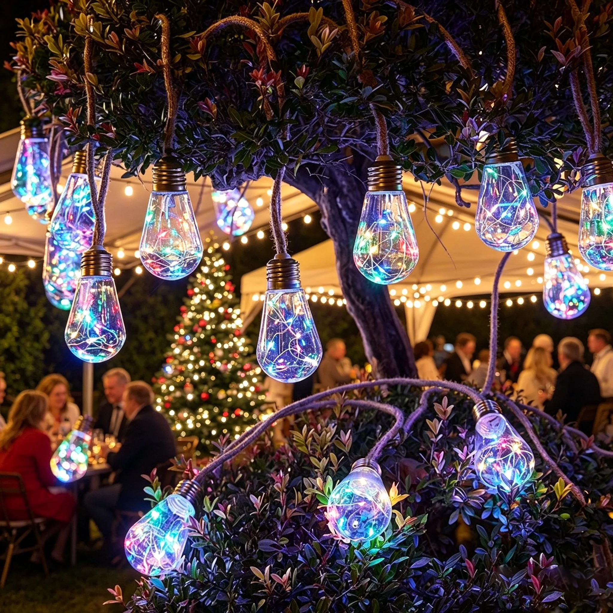 

Solar Powered String Light 5M LED Hemp Rope Bulb String Lights IP65 Waterproof Patio Light For Garden Christmas Decor