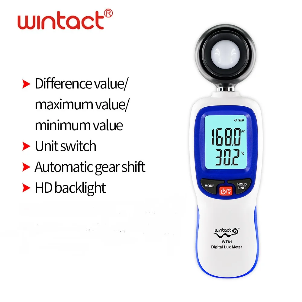 Brand Digital Illuminometer Accuracy 0-20000Lux Illumination Brightness Meter Thermometer Luxmeter Fast FC Illuminator Data Hold