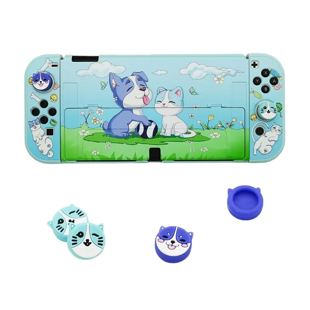 Case For Nintendo Switch OLED/NS Accessorie Joycon Rocker Cap 4pcs Cartoon Protect Case Cover For Switch Accessorie Console Game