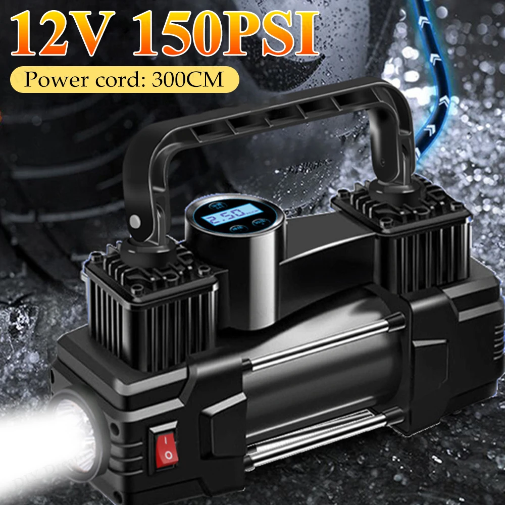 12V 150PSI Car Tire Pump Portable Auto Air Pump Digital Display Electric Car Tire Inflator  Up To Vacuum Tire Pump for Auto