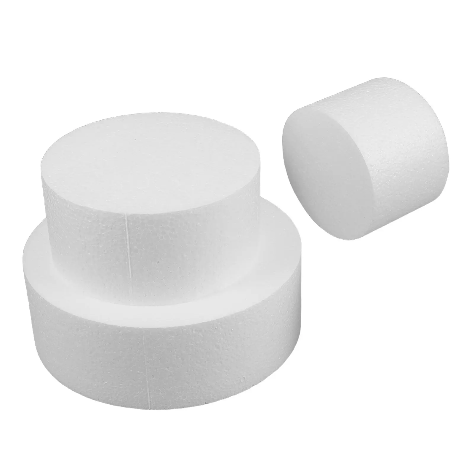 3Pcs Round Foam Circle Cake Dummies Inch White Tier Faux Display Wedding Birthday Practice Decorating Tools