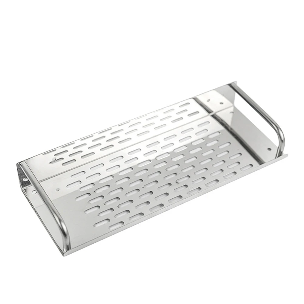 

Stainless Steel Bathroom Kitchen Organizer Punch-Free Storage Rack Large Capacity Punch Free Storage