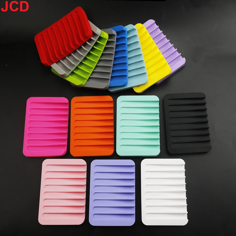 Silicone Soap Holder Soap Drain Dish Bathroom Guided Drain Soap Box Portable Sponge Trays Soap Container Kitchen Storage Rack ﻿