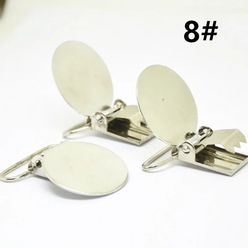 50Pcs Oval Round Heart Baby Metal Suspender Pacifier Holders Clips Craft Sewing Tool  For Fabric Garement Pants Bags 6-9#