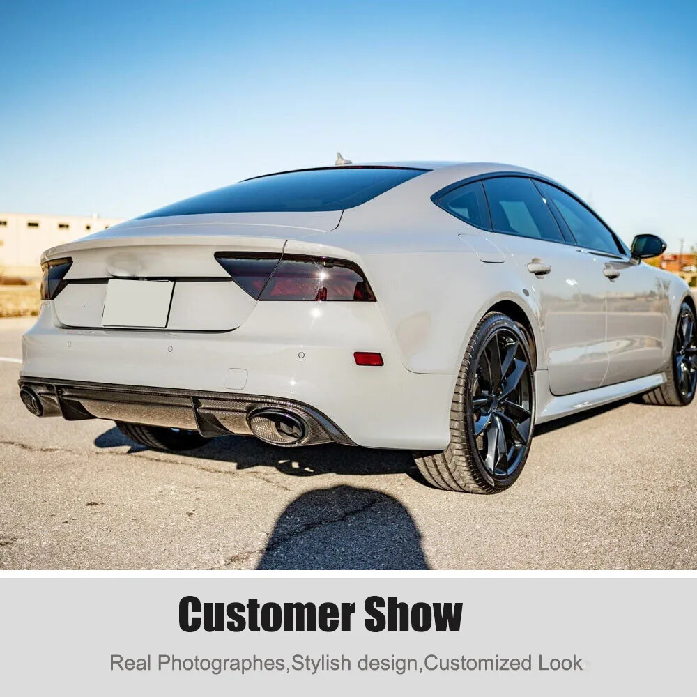 For Audi RS7 Hatchback 2014UP Dry Carbon Fiber Rear Bumper Diffuser Lip Body Kit Car Accessories