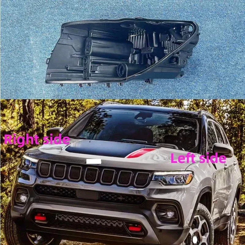 

For Jeep Compass 2020 2021 2022 Headlight Base Replacement Headlamp House Headlight Black Back Rear Shell