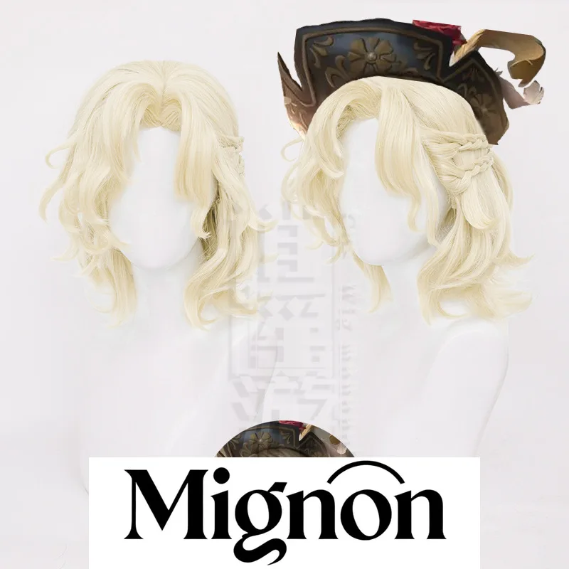 Identity V Grave Keeper Golden Skin Cosplay Wig Simulation Scalp Top Halloween Gift