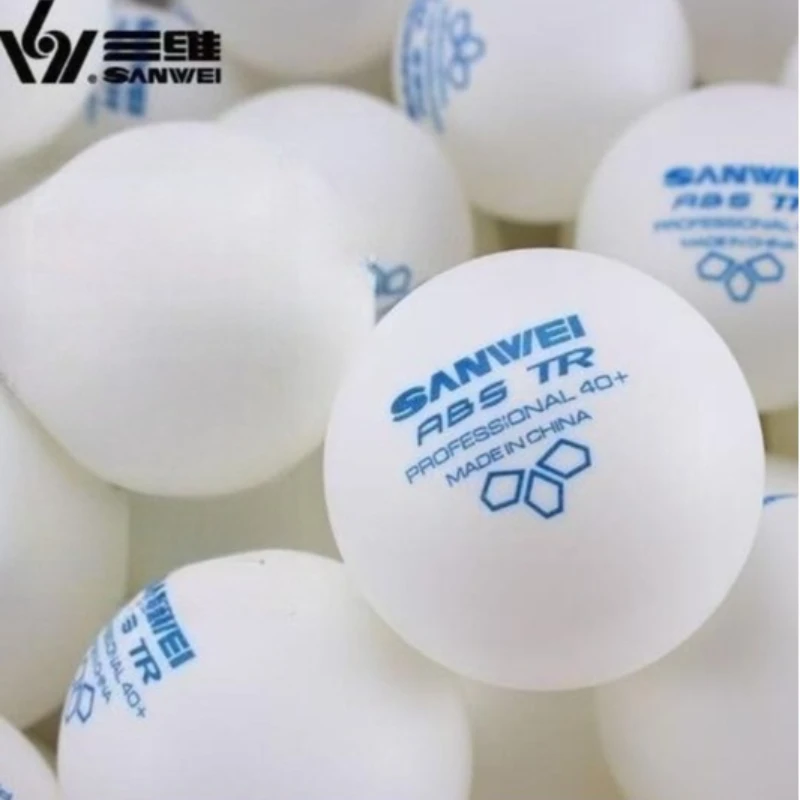 

100 шт. Sanwei новые материалы, трехзвездочные ракетки для настольного тенниса, шарики из АБС-пластика 40+ для робота Raquetas De для клуба пинг-понга