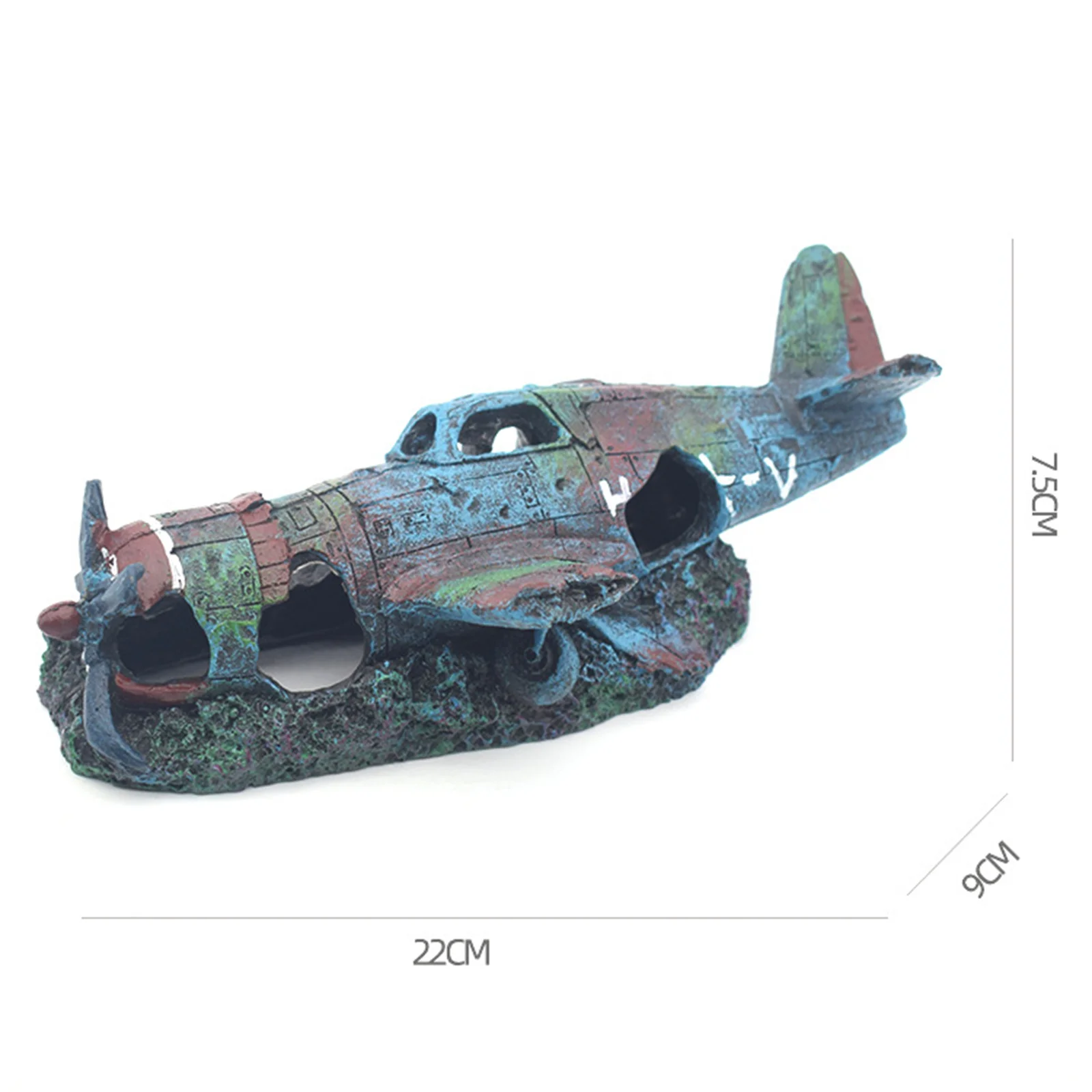 

Resin Tank Ornament Fighter Plane Aquarium Decoration Cave Hideout Habitat Wreck for Tank Aquarium