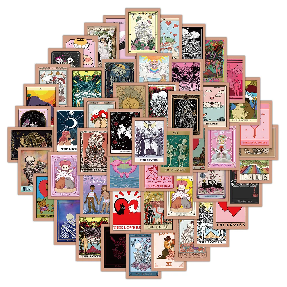 10/30/60PCS Love Tarot Cards Graffiti Stickers Cartoon DIY Car Phone Motorcycle Laptop Suitcase Classic Toy Decal Cute Sticker