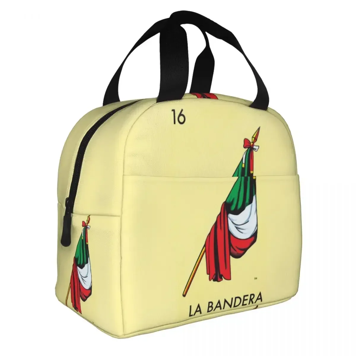 Custom Bag Custom Custom La Bandera Flag Loteria Card Mexican Bingo Lottery Thermal Insulated Lunch Bags Women Resuable Lunch To