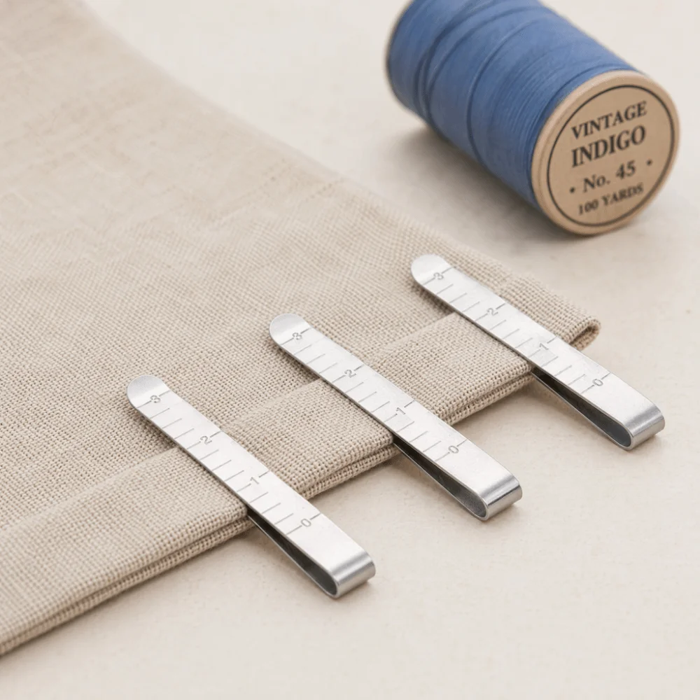 5Pcs 4Inch Sewing Clips Practical Measurement Ruler Hemming Clips Multi-Purpose Durable Metal Crimping Clip Sewing Supplies