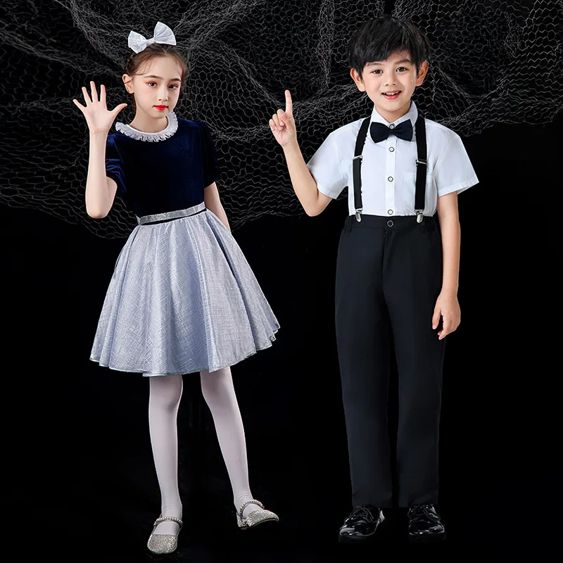 New Year's Day Children's Choir Competition Performance Clothing Poetry Recitation Speech Dress