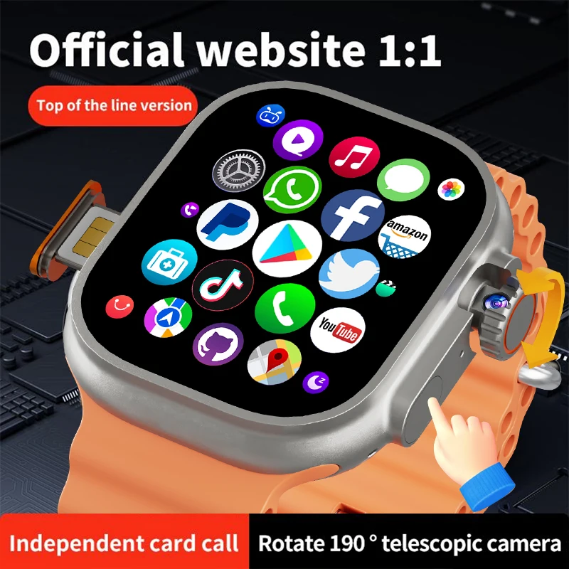 

New Men Women's Smartwatch 2.29inch S10 Ultra Smart Watch With Rotary Camera GPS WIFI Google Play Store Touch ID 256GB Storage