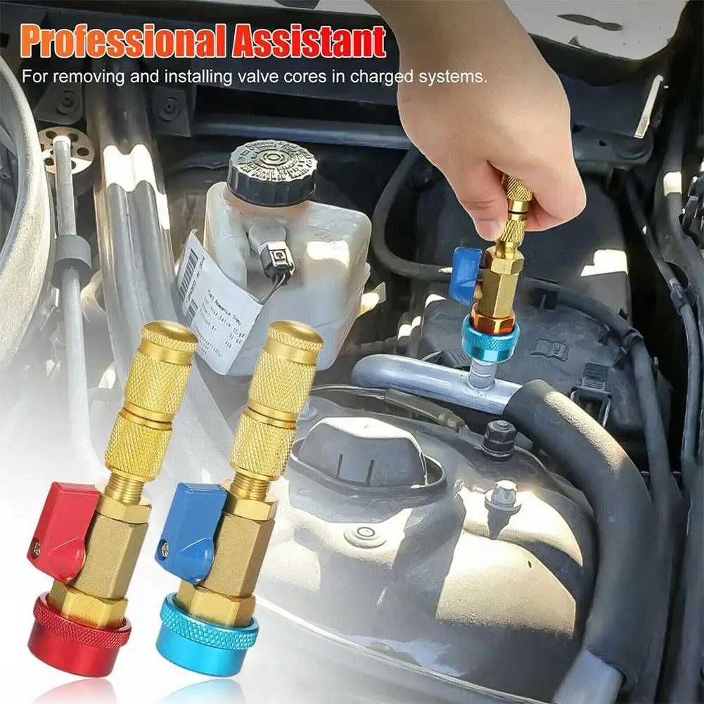 R134A R12 Valve Core Quick Remover Installer Tool For Car Air Conditioning Repair Tool Adjustable High Pressure And Low Pre H7C8