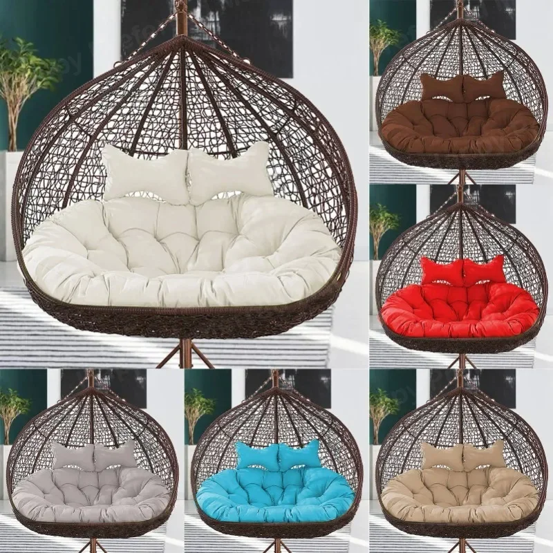 High Quality Swings Double Seat Lounge Chair Garden Relax Hammock Wicker Rattan Hanging Egg Swing Chairs With Cushion