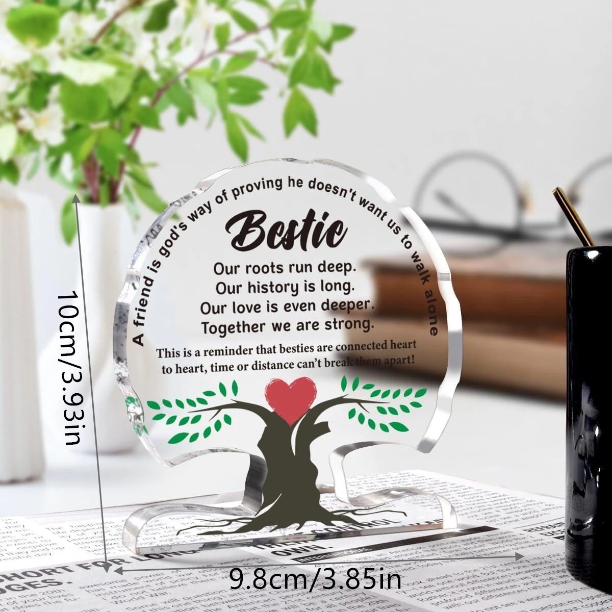 Plaque Decoration for Friendship Gifts, Best Friend Birthday Gifts, Graduation Gifts and Thank You Gifts for Bestie