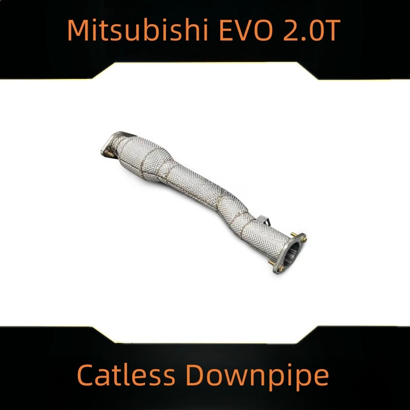 For Mitsubishi EVO 10th 2.0T 2007-2016 Test Pipe Performance Exhaust Catless Downpipe With Heat Shield