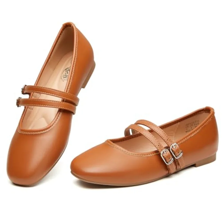 

Туфли Мэри Джейн для женщин, с квадратным носком, на плоской подошве, элегантные балетки Мэри Джейн с ремешком на пряжке, удобные, легко надеваются.