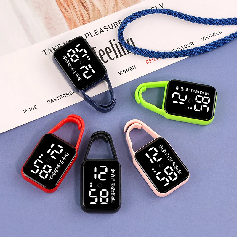Reloj electrónico Digital LED, llavero con función luminosa, regalos para niños, reloj colgante multifuncional, relojes de bolsillo