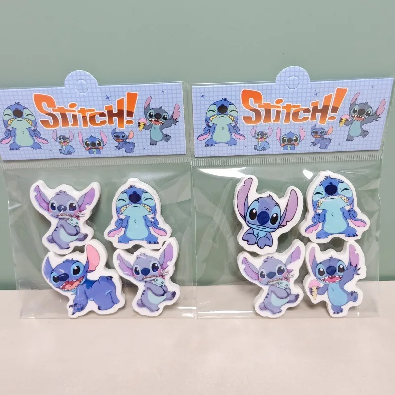 Disney 10bags/box anime cute Stitch 4 mini erasers cartoon cute pet capybara chip remover children pencil eraser stationery gift