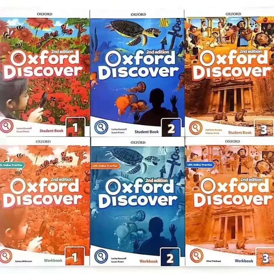 

6 Books Oxford Discover 2nd Edition Level 1-3 Student Book + Workbook Young Learners Textbook English Children Age 7-16 Years