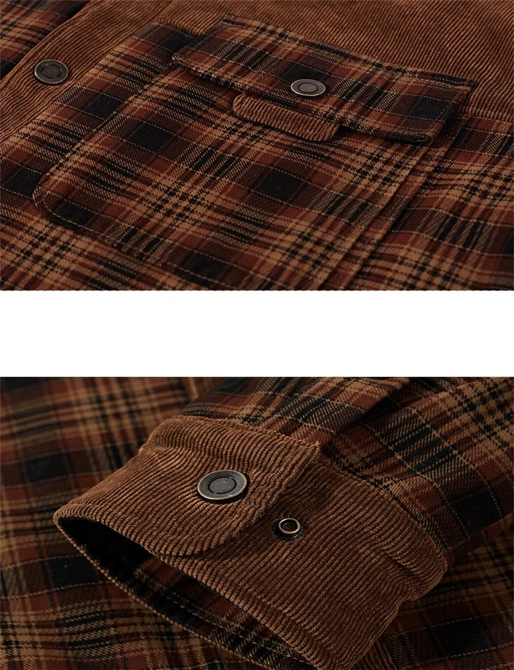 Men's Cargo Work Jacket Long Sleeve Sherpa Lined Shirt Jacket Flannel Plaid Cotton Coats Winter Trucker Jackets Snap Button Tops