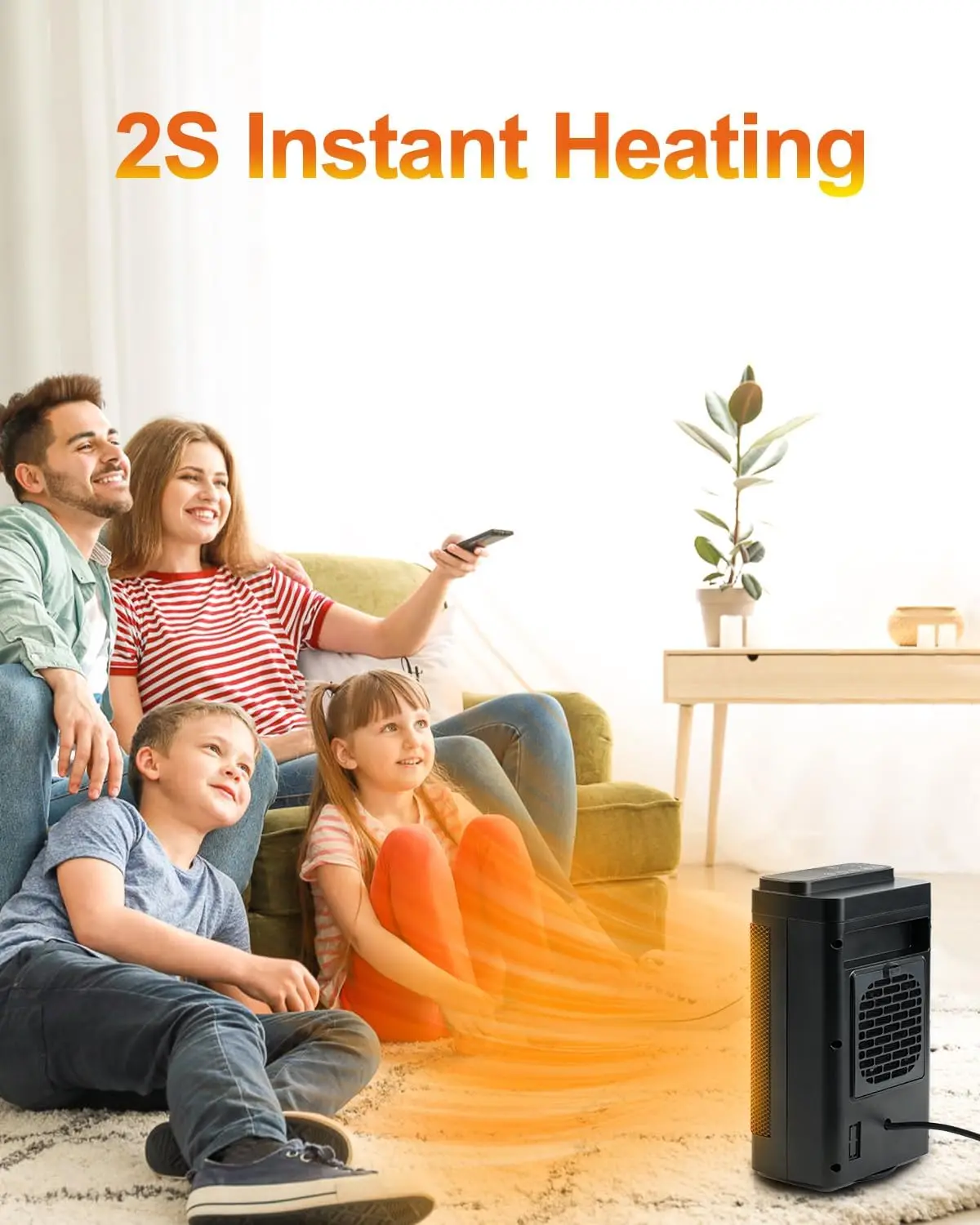 Grzejnik elektryczny 1500W na zimę PTC szybkie nagrzewanie obsługa zdalnego sterowania głowica potrząsająca domowy biurkowy przenośny dmuchawa powietrza