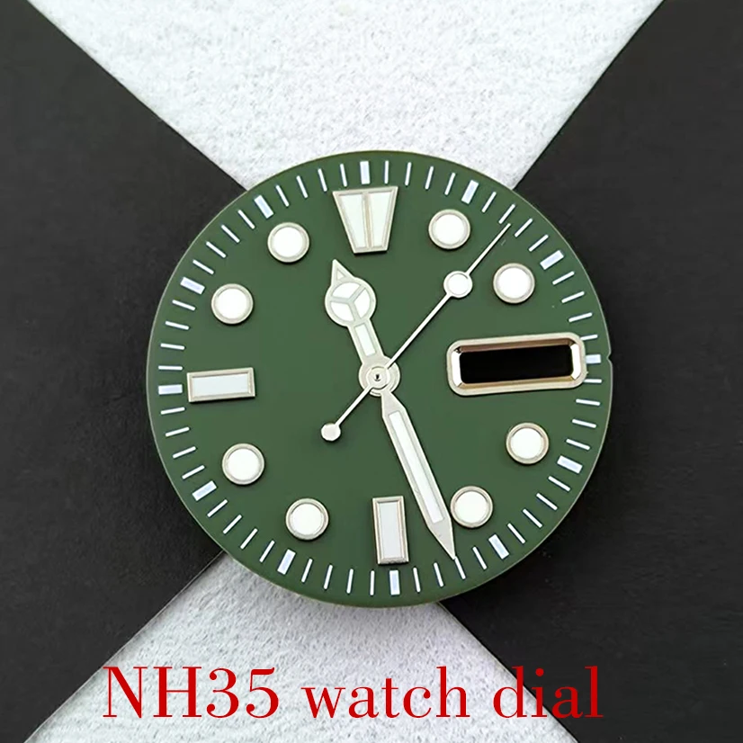 28.5mm luminous watch dial NH35 men's automatic watch accessories customized LOGO date window suitable for NH35 movement