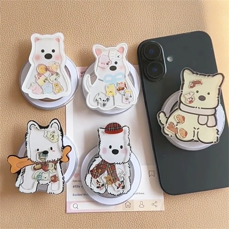 

Korean Cute Quicksand Shake Cartoon Magnetic Holder Phone Stand GripTok Grip Tok Support For iPhone 16 For Magsafe Accessories