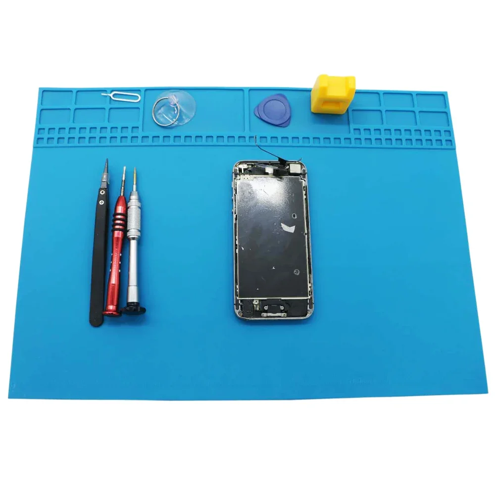 New hot sale 35x25cmhigh quality BGA Heat Insulation Silicone Soldering Pad Repair Maintenance Platform Desk Mat with magnetic