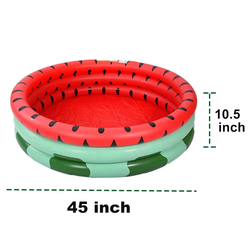 Watermelon PVC Inflatable Paddling Pool Kids Kiddie Pool with Ball Pit for Outdoor Use for Backyard Swimming