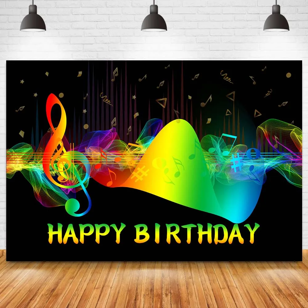 Music Symbol Backdrop Picture Studio Beat Audio Birthday Party Vinyl Photography Background Photo Booth Photocall Props