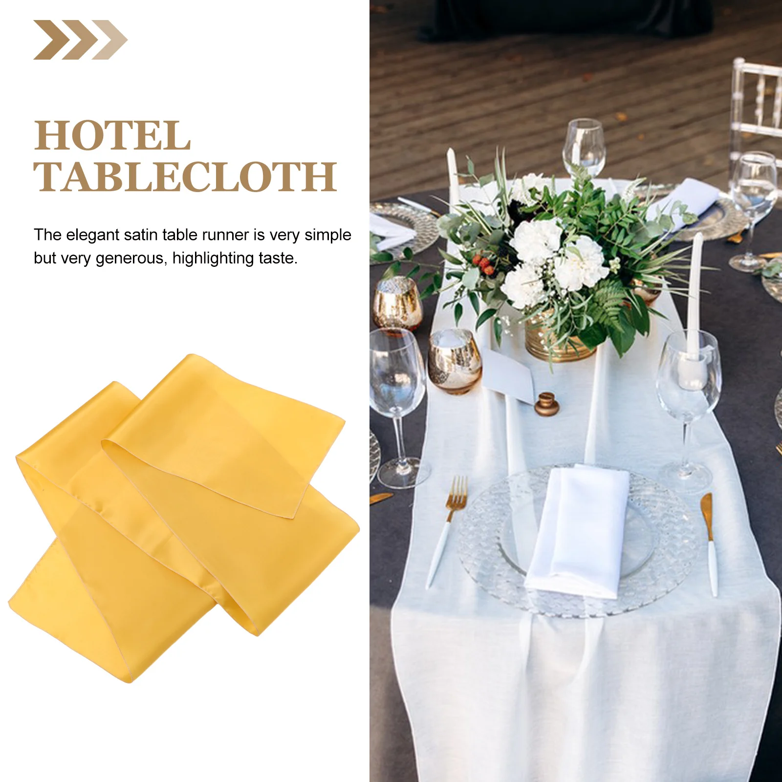 4Pcs Satin Table Runner Soft Smooth Long Table Runner Wedding Party Home Dining Room Decoration Banquet Tablecloth