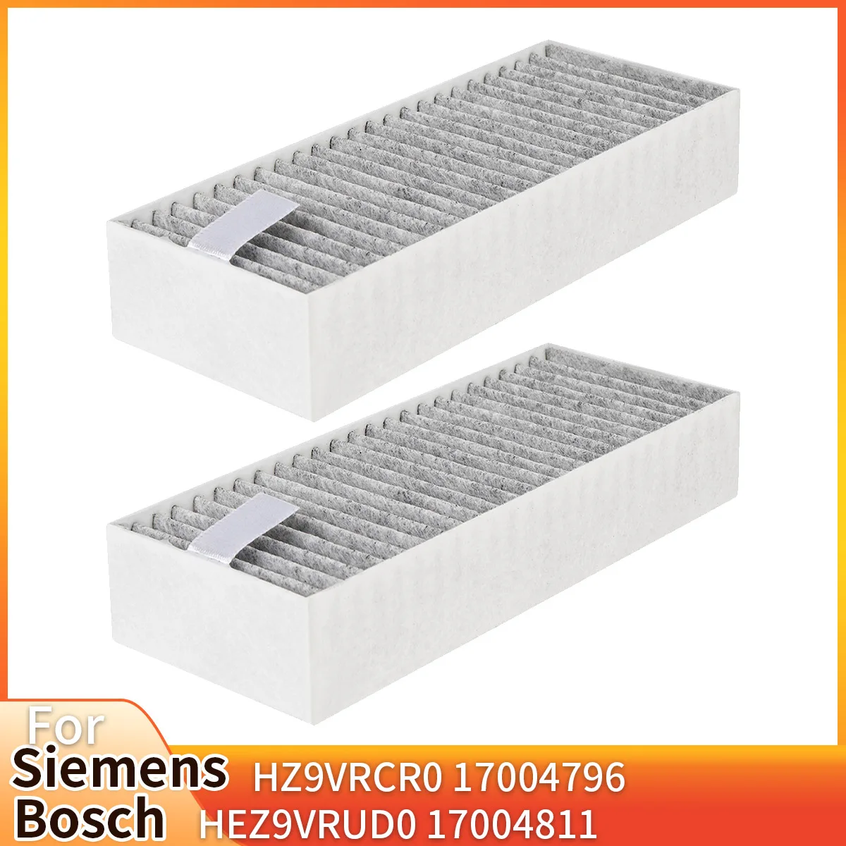 2 uds para Siemens HZ9VRCR0 17004796, Bosch HEZ9VRUD0 17004811, y filtros de carbón activado para Campana Extractora Z821VR0 17004806