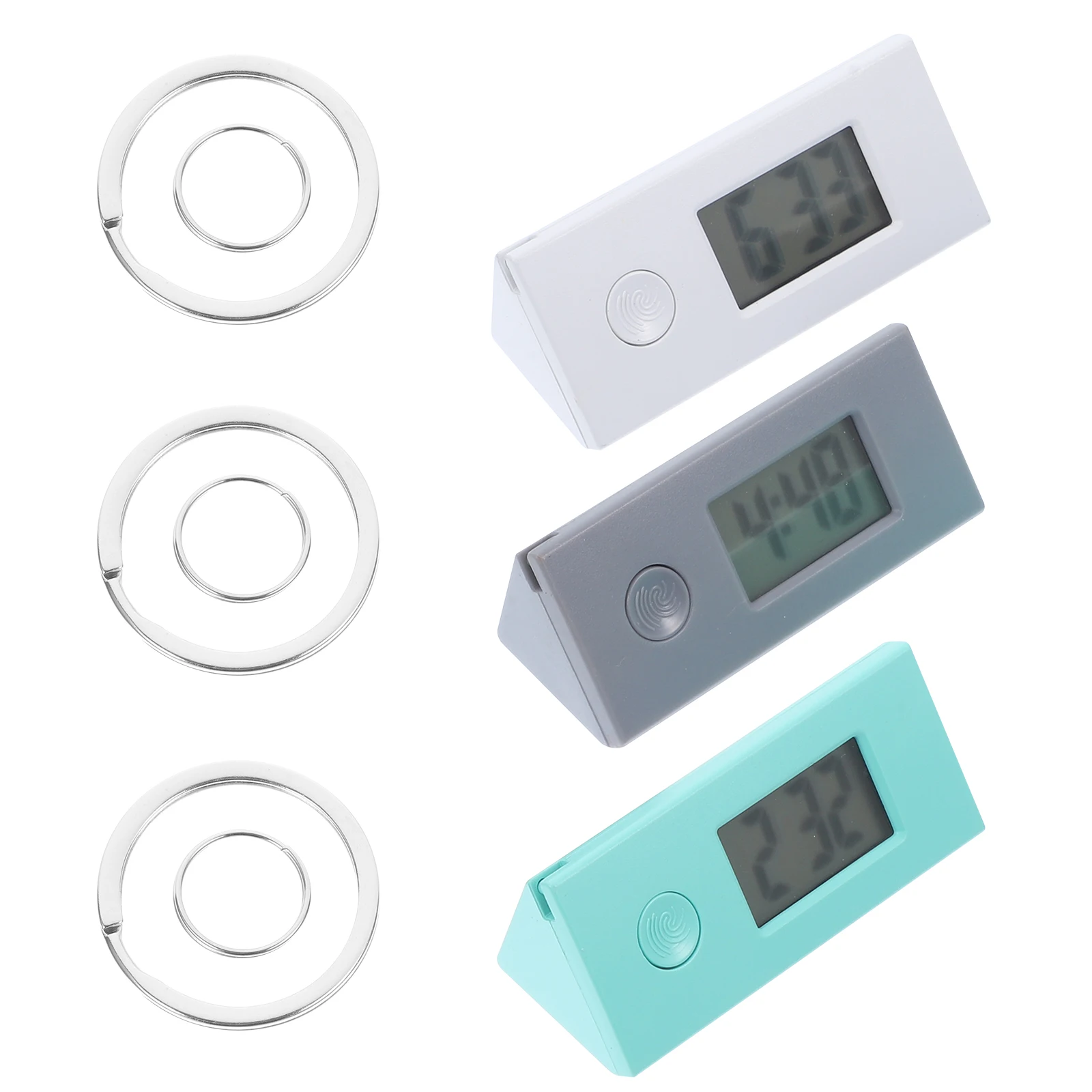 3pcs Mini Portable Key Ring Watch For Kids Students Nurses Durable Premium Material Fashionable Gift