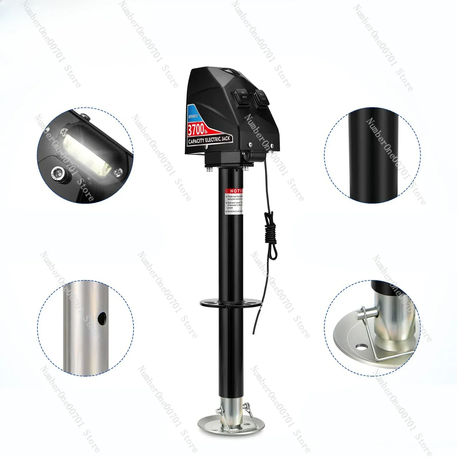 Power Supply, Tongue Tip Socket 12V 4000LBS 12V Electric Trailer Socket, Marine Hydraulic Trailer Plug