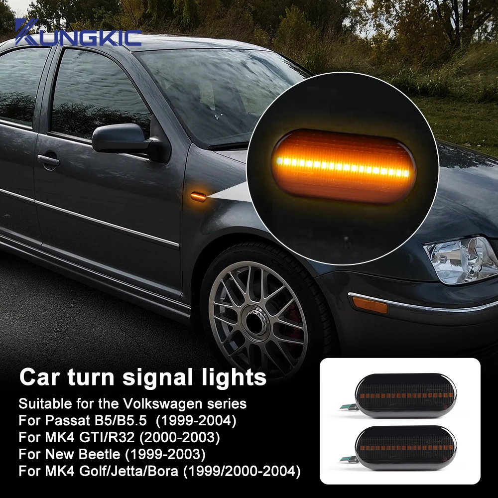 Dynamic Side Marker Turning Signal Indicator For Volkswagen VW Bora Golf 3 4 MK4 Jette Passat SEAT Ibiza T5 2X LED Blinker Light