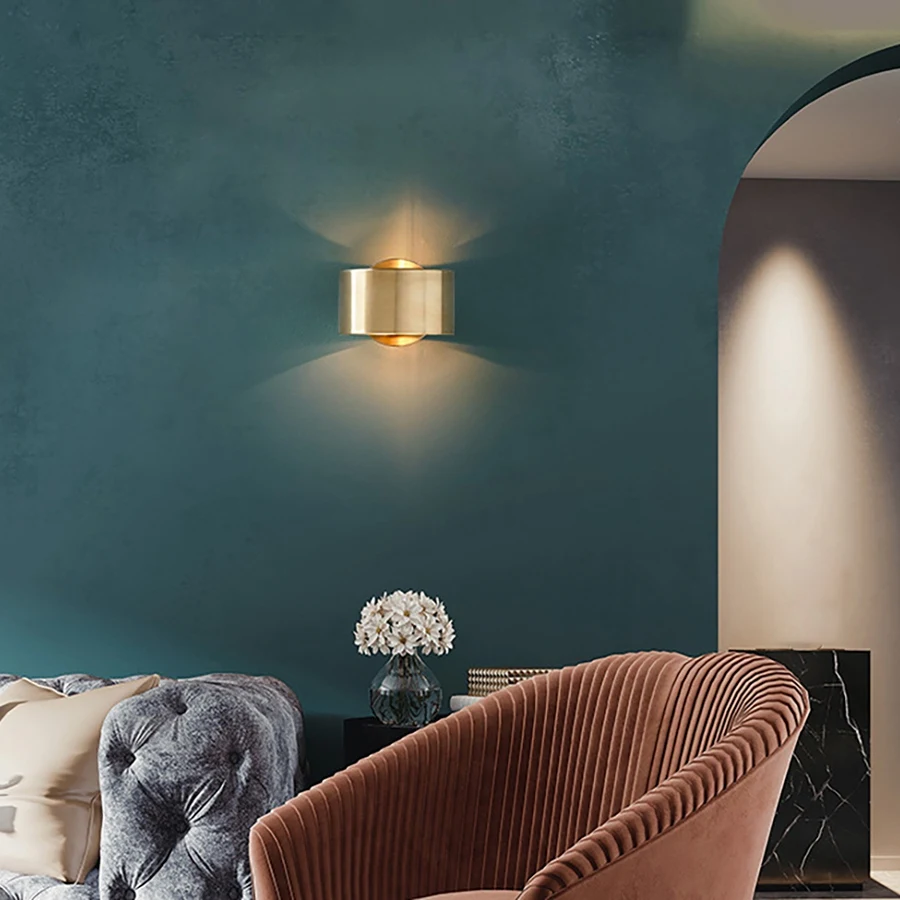 MYdaY- مصباح جداري LED، إضاءة جدارية مزخرفة على الحائط، تركيبات إضاءة جدارية ذهبية بسيطة للممر - إضاءة دافئة