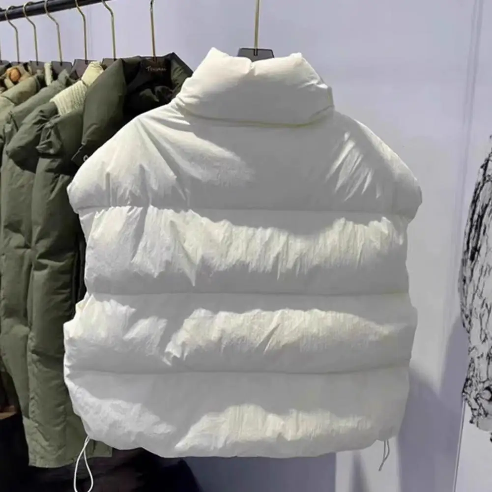 

Женский зимний теплый утепленный стеганый жилет, новая мода, свободный жилет на молнии, женский повседневный однотонный жилет без рукавов с воротником-стойкой