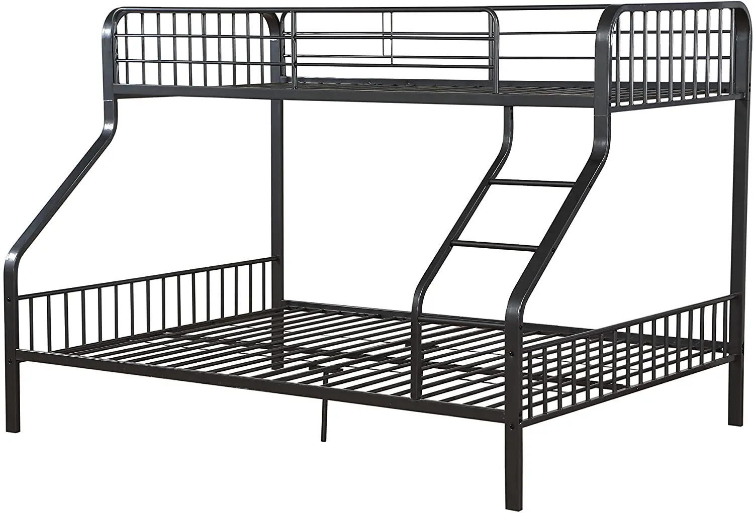 Caius Bunk Bed (Twin XL/Queen), Gunmetal Finish  83x63x60 in.