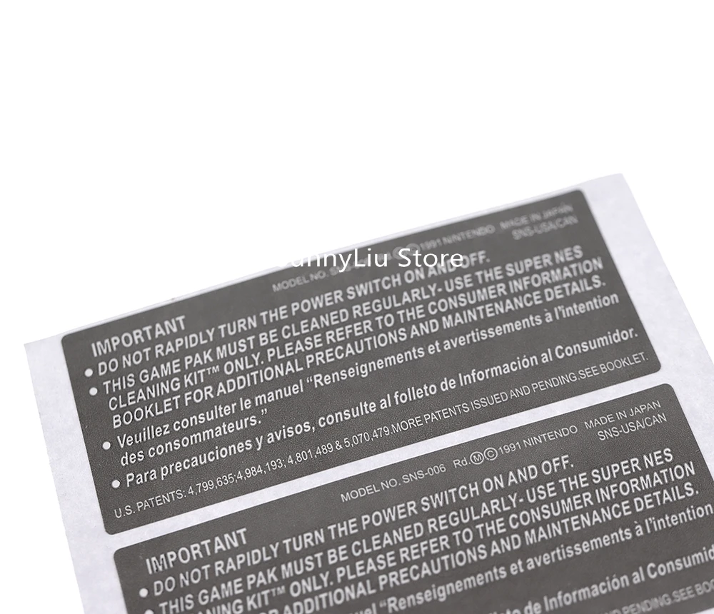 100 stücke Für SNES Patrone Label Aufkleber Gehäuse Shell Aufkleber Label Dichtungen Spiel