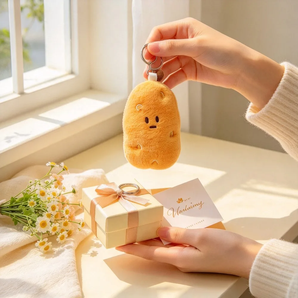 Cute Potato Plush Keychain, Cartoon Vegetable Stuffed Plushie Pendant, Backpack Hanging Ornament Birthday Gift